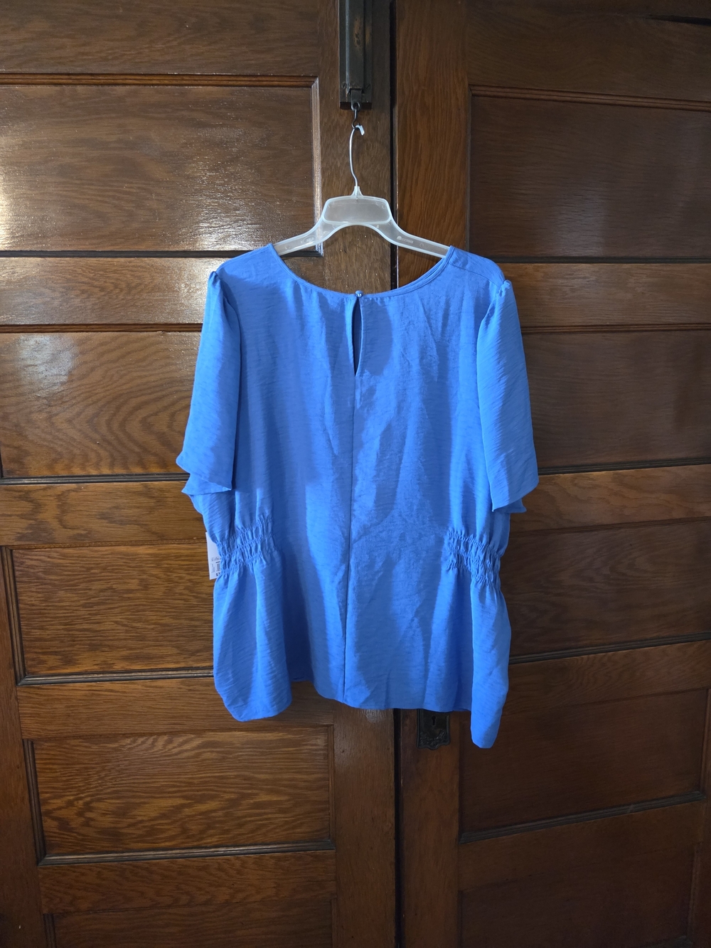 Nwt 3x Nine West Electric Blue Short Ruffle Sleeve Blouse - Picture 8 of 10